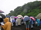 rain continued during the ceremony